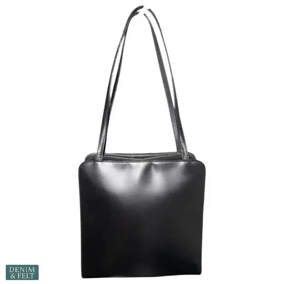 Gucci Black GG Logo Shoulder Tote Work Bag Classic Designer Style PVC Purse - Picture 5 of 16